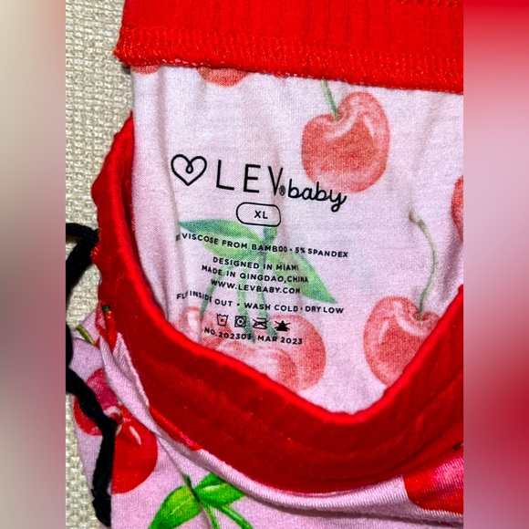 NWOT/EUC Lev Baby Mama Bamboo Lounge Pants in the CUTEST 🍒 PRINT Size XL - Picture 6 of 8